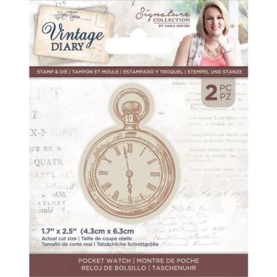 Crafter's Companion Vintage Diary Stamp & Die - Pocket Watch